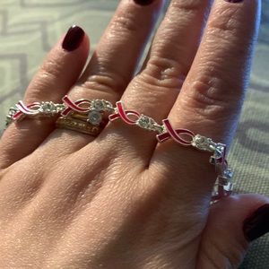 Breast Cancer Crusade Ribbon Tennis Bracelet